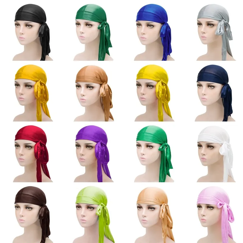 Бандана унисекс длинная дышащая атласная шапка пирата для взрослых мужчин