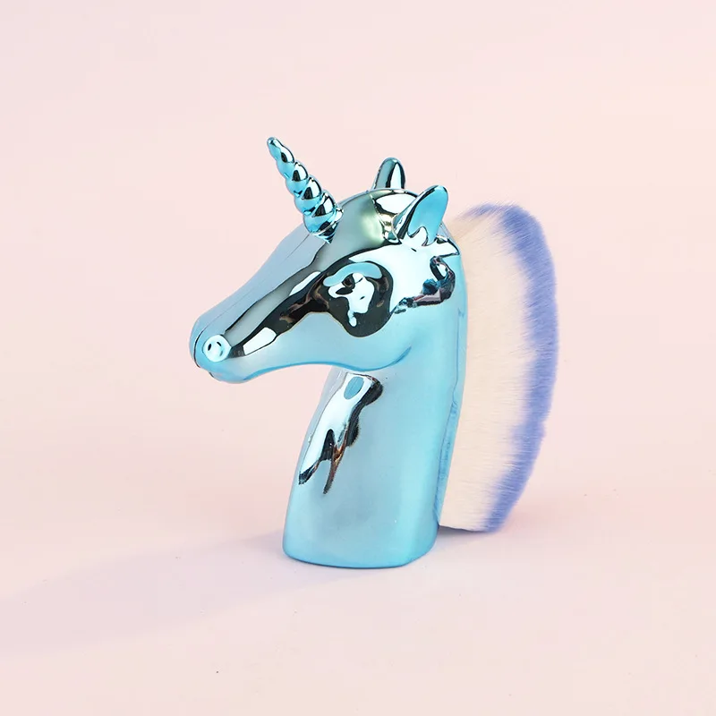 Кисть для румян большой единорог макияжа и контура Цветная кисть основы под