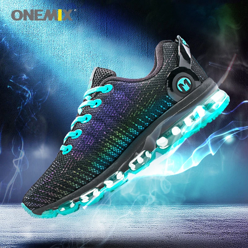 Onemix мужская обувь для бега женщин кроссовки легкие Красочные Светоотражающие