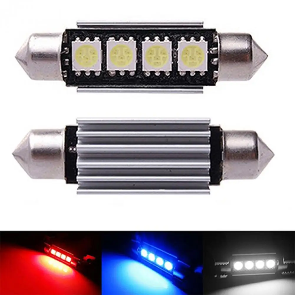 

1 пара 41 мм 42 мм 5050 4SMD светодиодный гирлянда огни ошибок интерьер автомобиля Потолочные плафоны