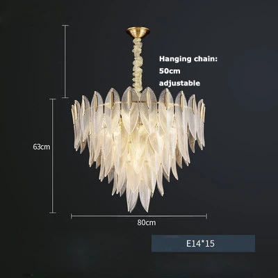 Круглые овальные подвесные лампы в форме листьев из золотого стекла, светодиодная люстра с регулируемой яркостью, подвесной светильник, лампа для фойе