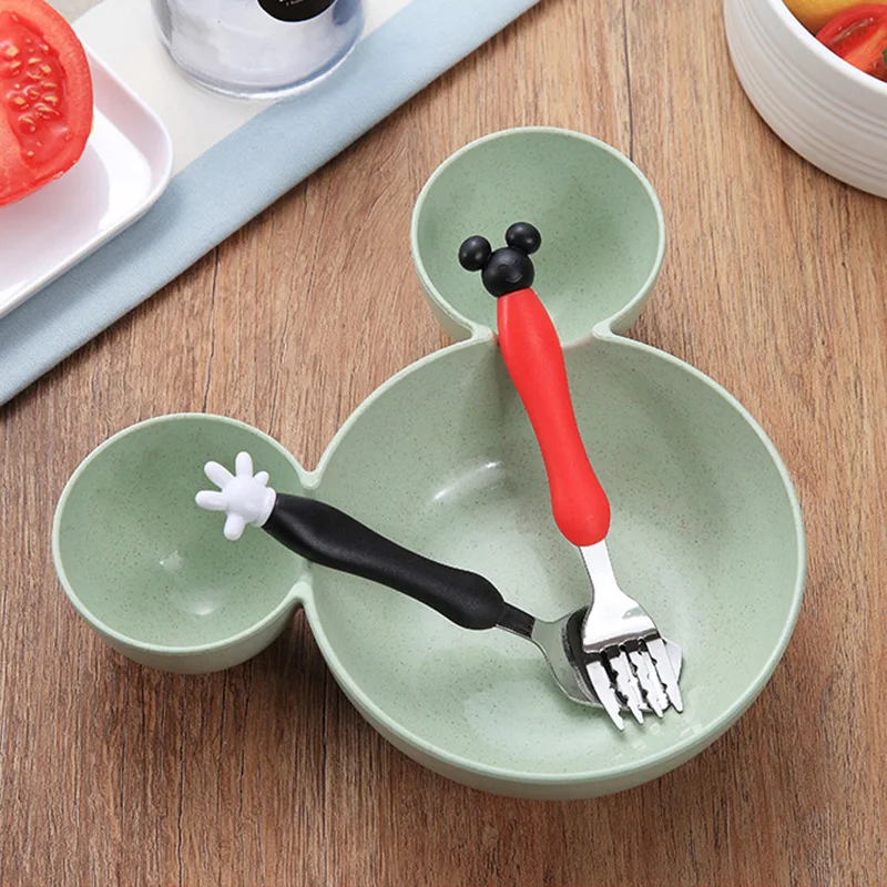 

3Pcs Baby Wheat Tableware Feeding Cartoon Dishes Baby Kids Training Bowl Plate Food Feeding Dinnerware Set for Children Boys