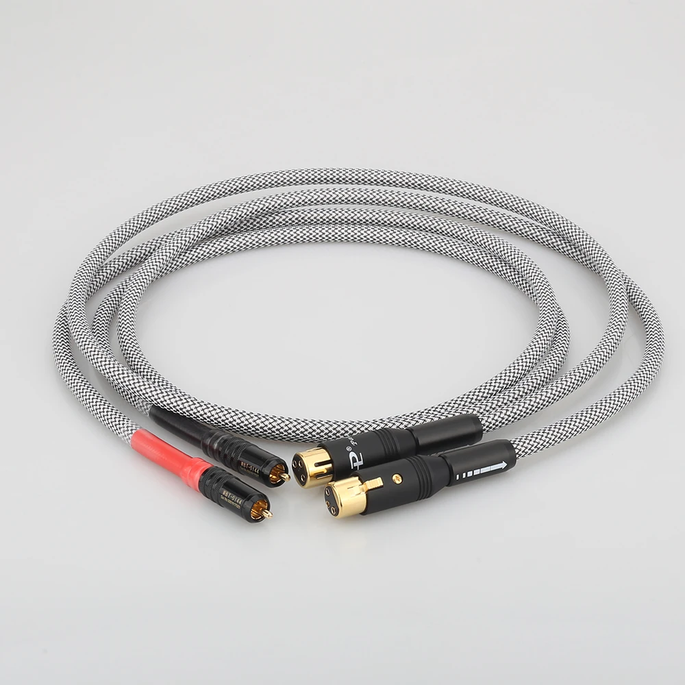 Аудиокабель A26 XW62 с посеребренным разъемом OFC RCA Папа папа XLR мама 1 м|audio cable|rca malerca