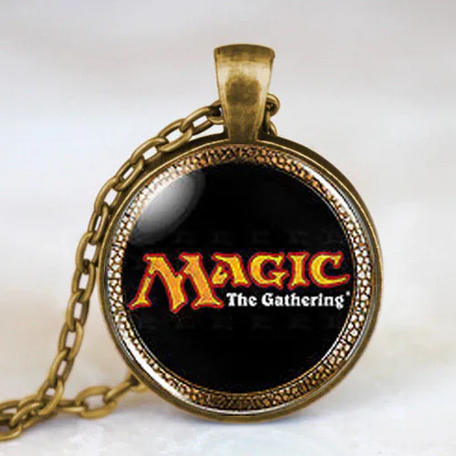 MtG логотип карты мужские Модное ожерелье ручной работы латунь нержавеющей стали
