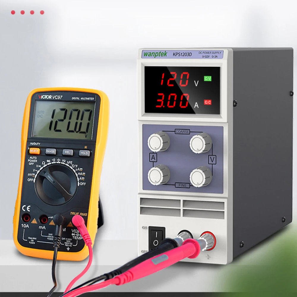 Регулируемый источник питания постоянного тока KPS1203D с двойным цифровым дисплеем