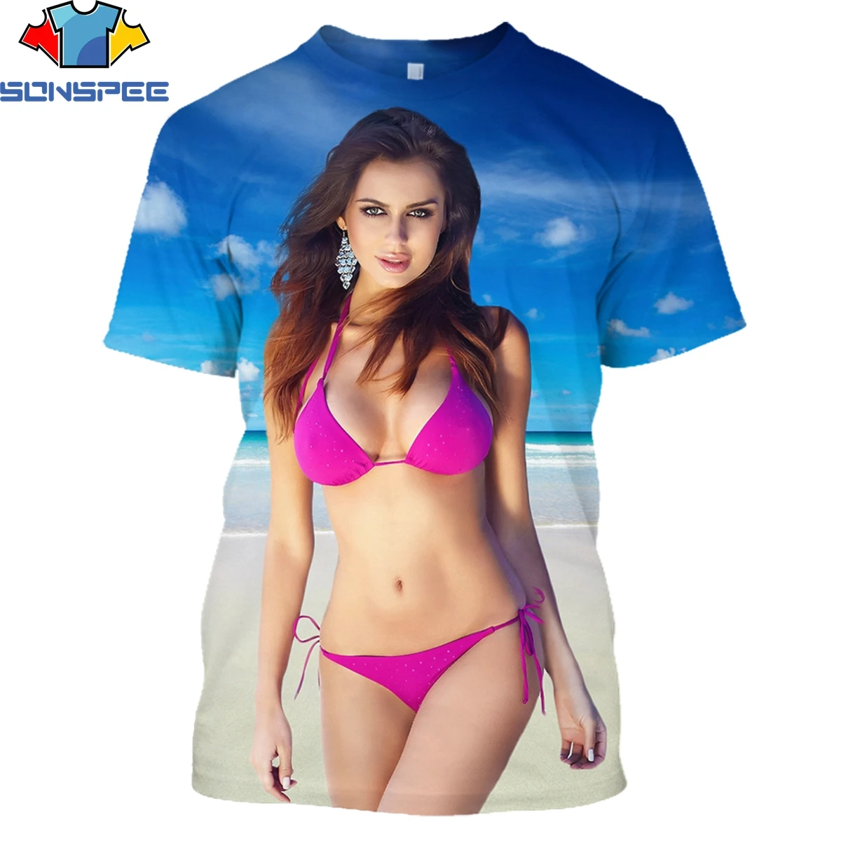 SONSPEE Летняя Пляжная модель футболки с принтом страстный Мужской Повседневный Топ