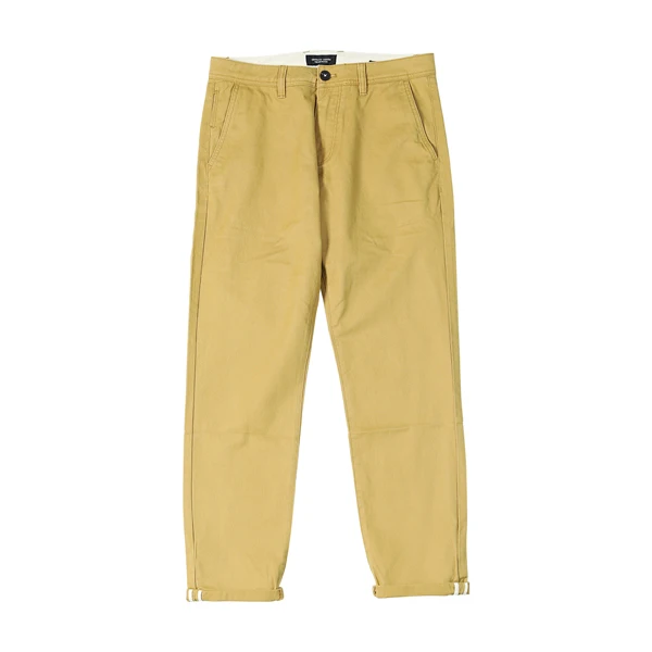 khaki Мужские классические брюки SIMWOOD, однотонные простые брюки из-ного хлопка, брендовая одежда высокого качества, новая модель 190435 на осень - Цвет: khaki