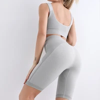 woman tracksuits crop top knitted suit sports gym leggings shorts yoga kit clothes set summer seamless outfit t shirt cycling