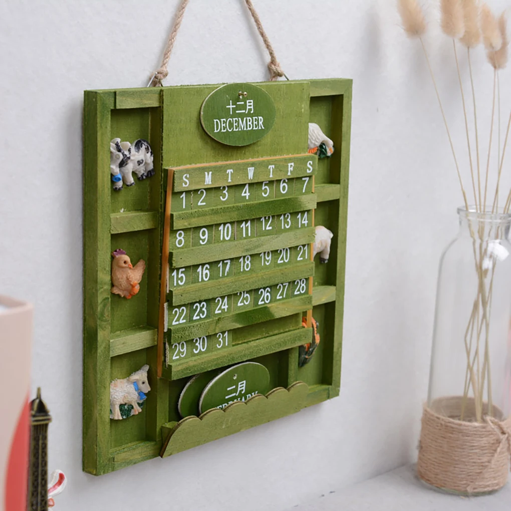 Деревянный календарь DIY Мини Средиземноморский на стене доска напоминаний для