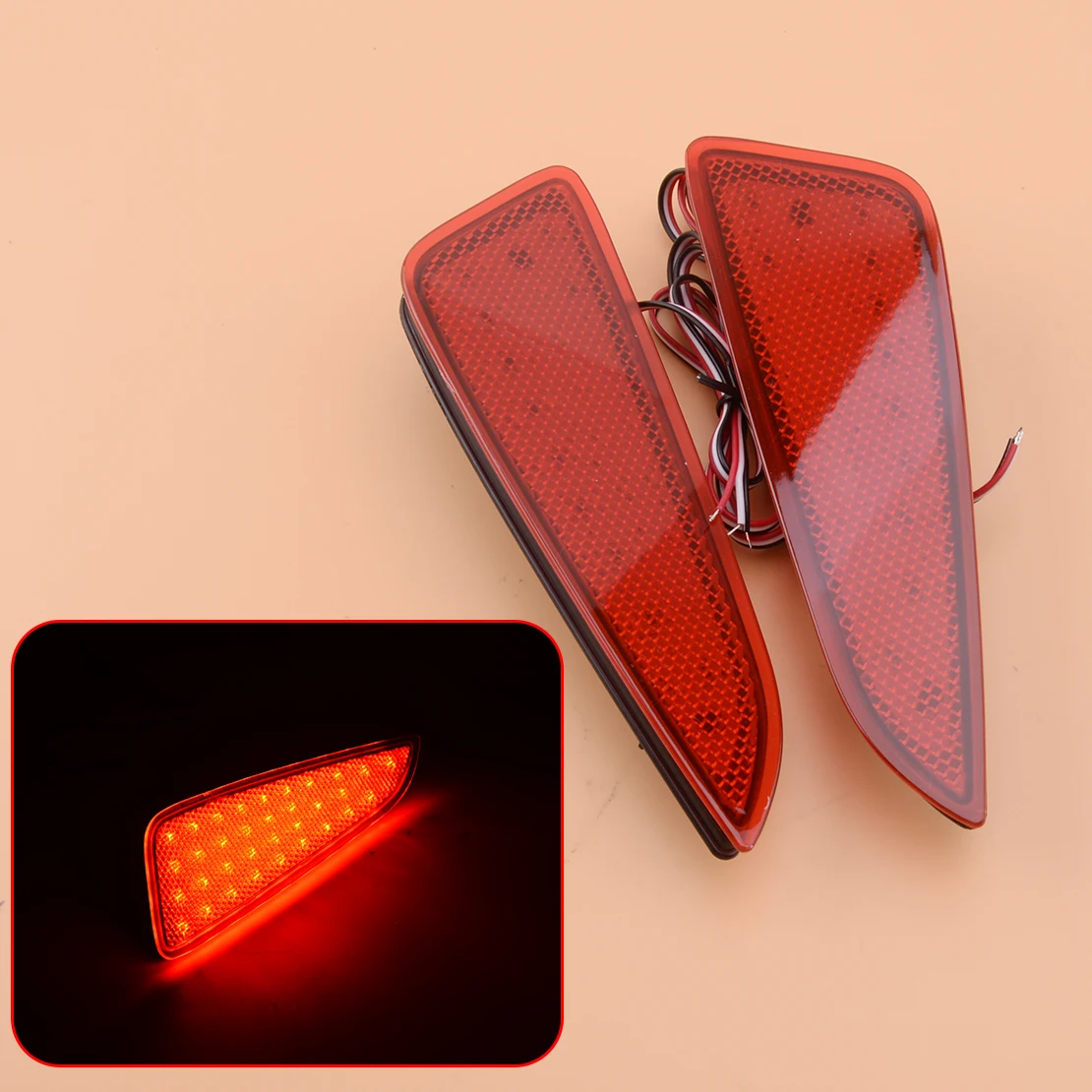 

1 Pair Car LED Rear Bumper Brake Reflector Fog Light Lamp Red ABS Fit For Toyota C-HR 2016 2017 2018 2019