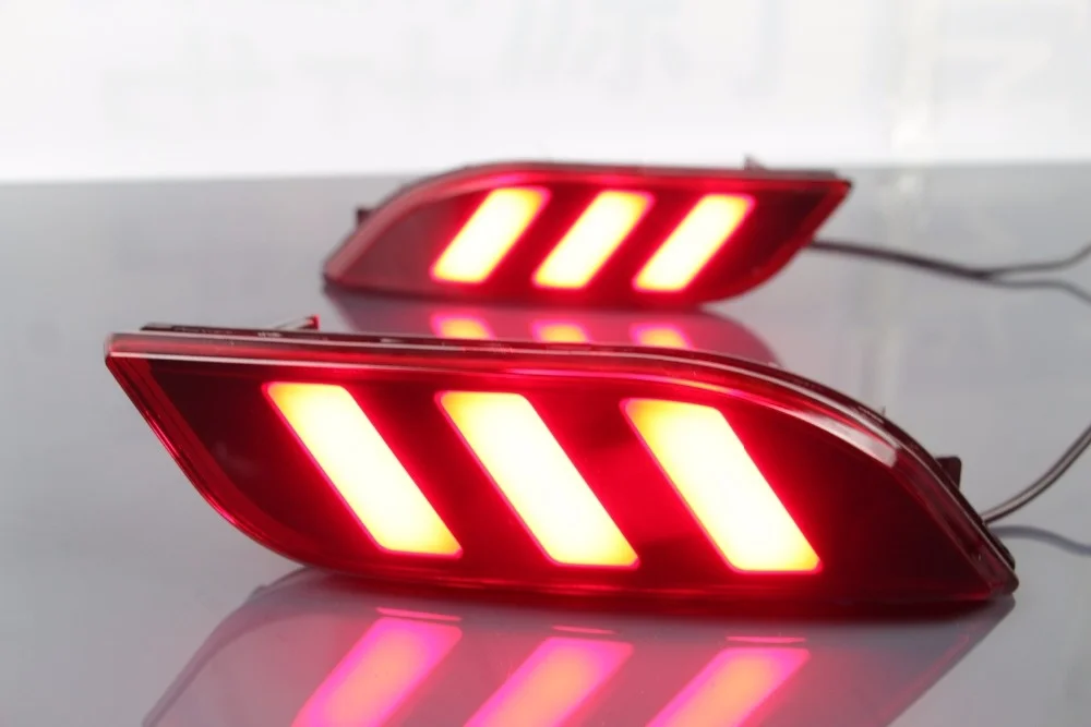 

Светодиодная лампа заднего бампера Eosuns для Jeep Compass 2017 2018, лампа дальнего света + стоп светильник, 2 функции, предупредсветильник свет