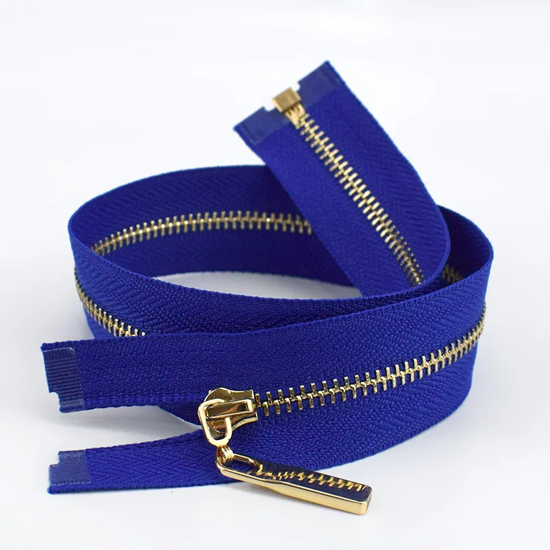 royal blue 2 шт. Meetee 3# Металлические молнии с открытым концом 40/70 см золотые зубы Длинные молнии для шитья сумки пуховик юбка одежда аксессуары - Цвет: royal blue