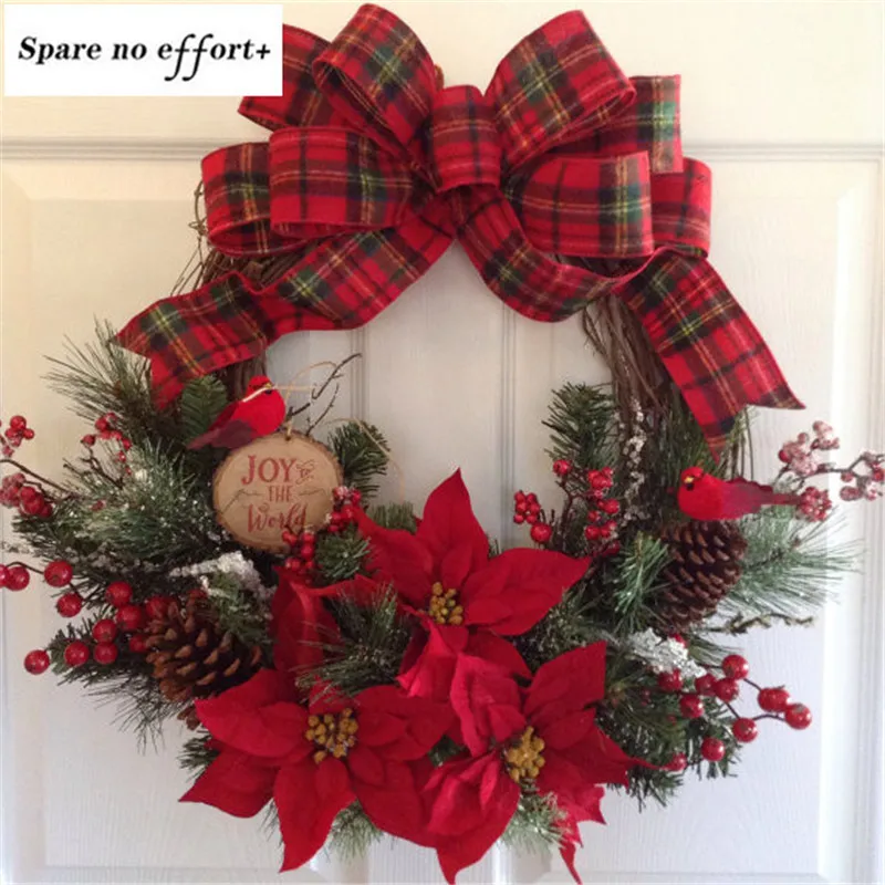 Christmas Rattan Decoration Hotel with Garland 2021 New Year American Hand-made Home Year's Eve Decorations | Дом и сад