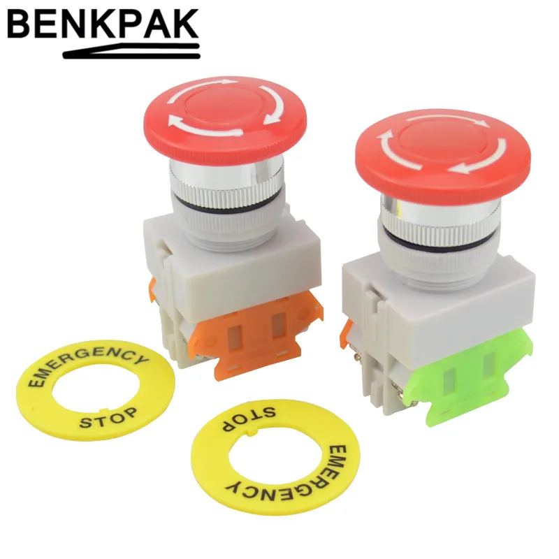 Amico Red Грибная крышка 2NC DPST Кнопка аварийной остановки переключатель переменного