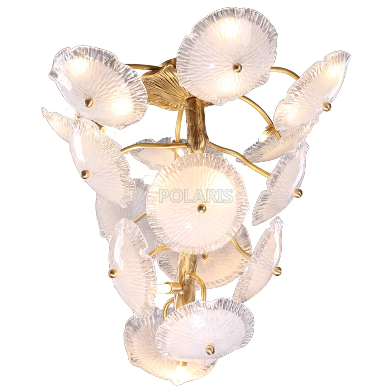 

Modern Brass Chandelier Lighting LED Chandeliers Glass Chandelier Lamp Staircase Copper Hanging Light for Living Dining Room