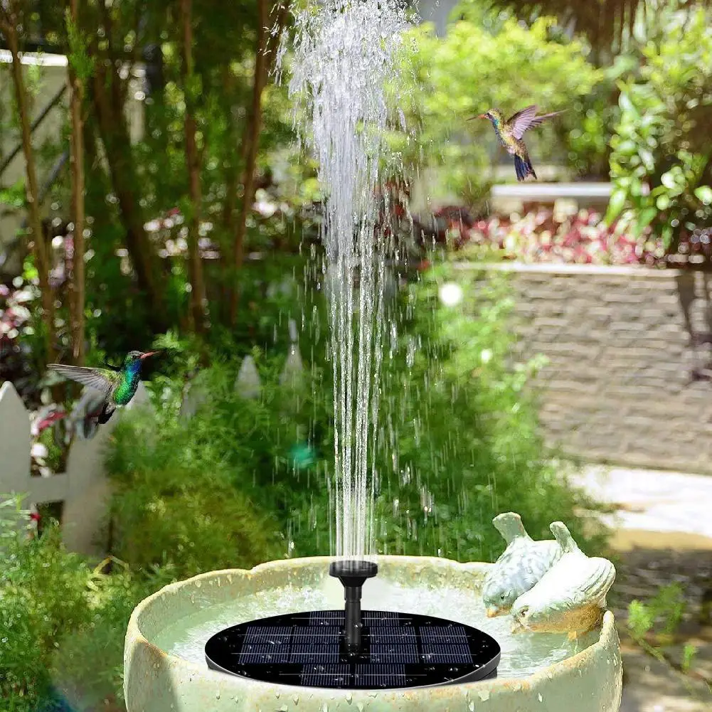 

Солнечный насос фонтана 9V/2,4 WWaterproof Круглый водяной насос на солнечной энергии Комплект для птичьего ванны Пруд бассейн садовая лужайка
