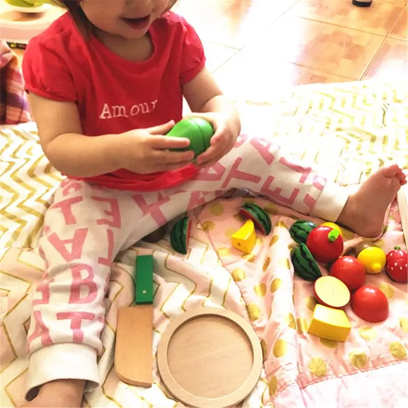 

Wooden Classic Game Simulation Kitchen Series Toys Cutting Fruit Vegetable Set Toys Montessori Early Education Gifts
