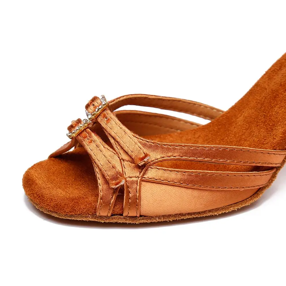 Brand New HROYL Women Latin Dance Shoes For Girls Ladies Ballroom Tango Dancing Shoes 10/8.5/7.5CM Heels Salsa Dropshipping