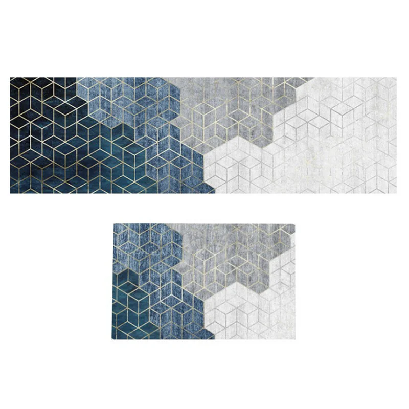 

Ins Style Fashion Kitchen Floor Mat Household Bathroom Door Water Absorbable Non-slip Geometric Pattern Door Entrance Rug
