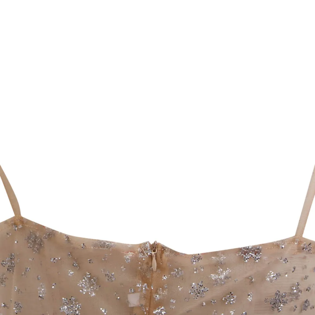 Модное женское Элегантное летнее сексуальное вечернее платье на бретельках