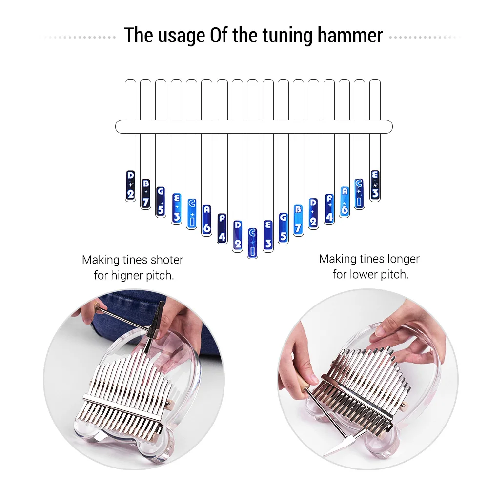 

Scoutdoor 17 Keys Kalimba Thumb Piano Made By Single Board High-Quality Wood Mahogany Body Musical Instrument