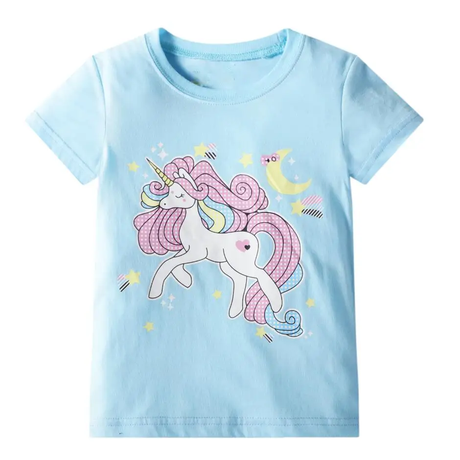 2021 модной одежды для девочек Комплект Единорог футболка детей My Little Pony белый/розовый Детские футболки с