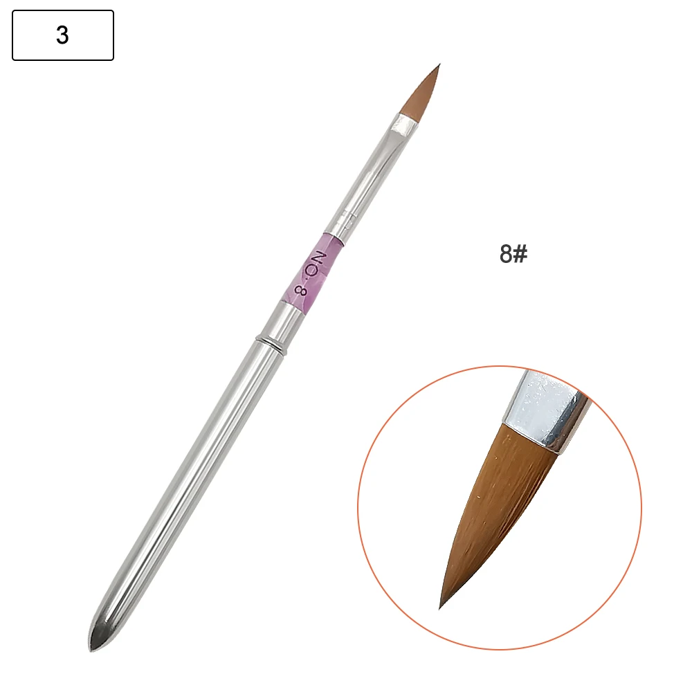 

New 1pcs #4#6#8#10 Kolinsky Sable Brush Acrylic Nail Art Brush Pen UV Gel Polish DIY Painting Drawing Carving Pen Manicure Tools