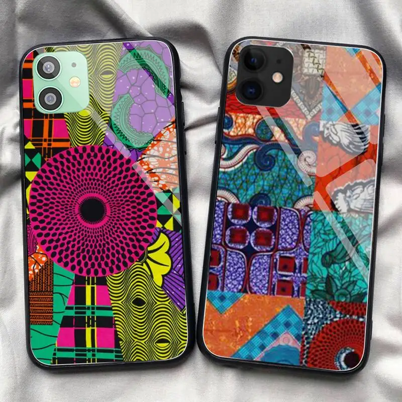 Тканевый чехол для телефона с принтом в африканском стиле закаленное стекло iPhone