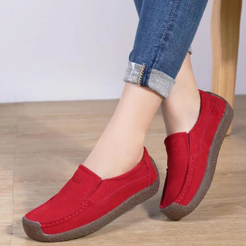 

Retro Casual suede Square head flat bottom foot single shoes female peas shoes lightweight breathable fashion walking shoes y632