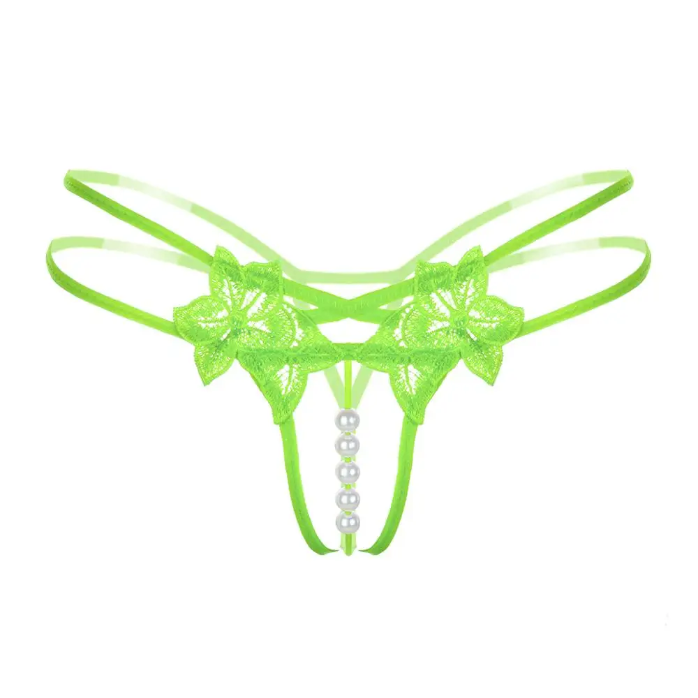 Сексуальные и прозрачные полые сексуальные дамские трусики жемчужные массажные