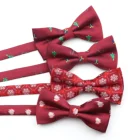 Рождественский детский галстук-бабочка из полиэстера, Дед Мороз, детский классический питомец, снежинка, детский праздничный галстук-бабочка