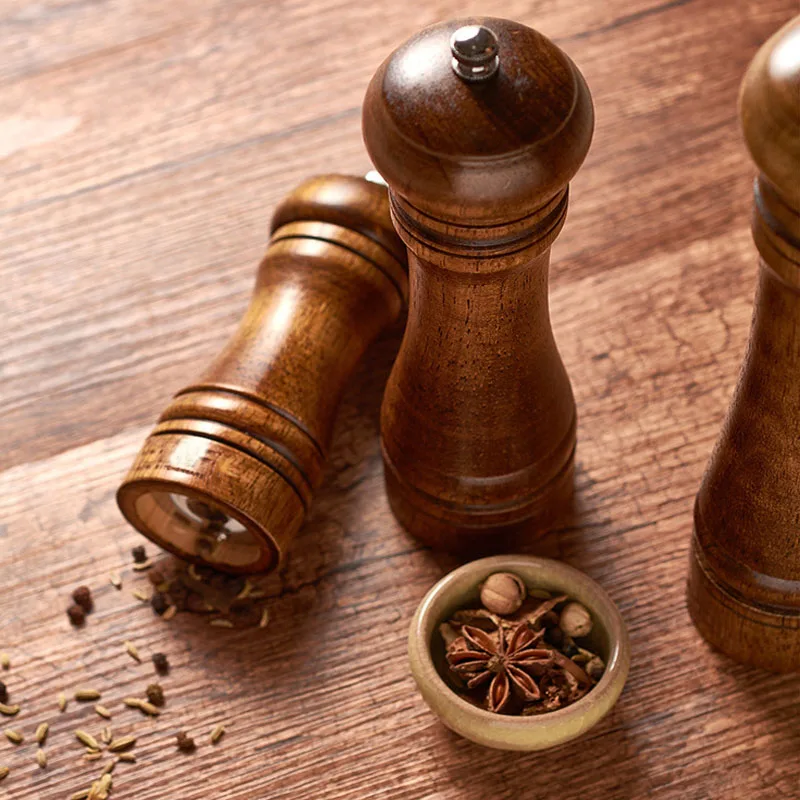 1 шт древесины дуба соль и перец мельница для специй Мясорубка ручной мельницы