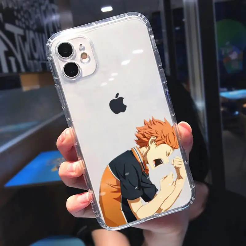 

Hot Haikyuu Hinata Anime Volleyball Phone Cases Transparent soft For iphone 5 5s 5c se 6 6s 7 8 11 12 plus mini x xs xr pro max