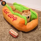 Подушка для кровати для домашних животных, диван-кровать для хот-догов, мягкое кошачье гнездо, уютный лежак для собак, кошек, котят, щенков, питомцев, глубокий спальный мешок, милый коврик