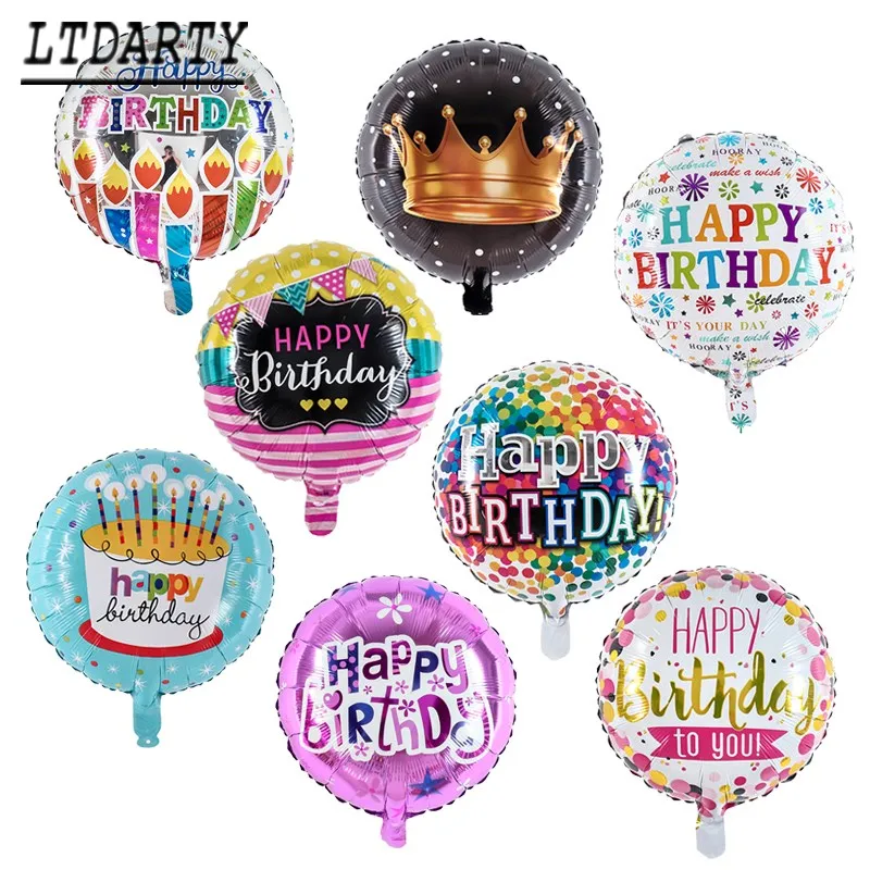 Воздушные шары из алюминиевой фольги гелиевые 18 дюймов с надписью Happy Birthday на