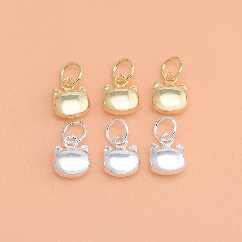 

Мини Твердые кошки висят 925 стерлингового серебра аксессуары, ручной работы DIY бисерный браслет ожерелье аксессуары