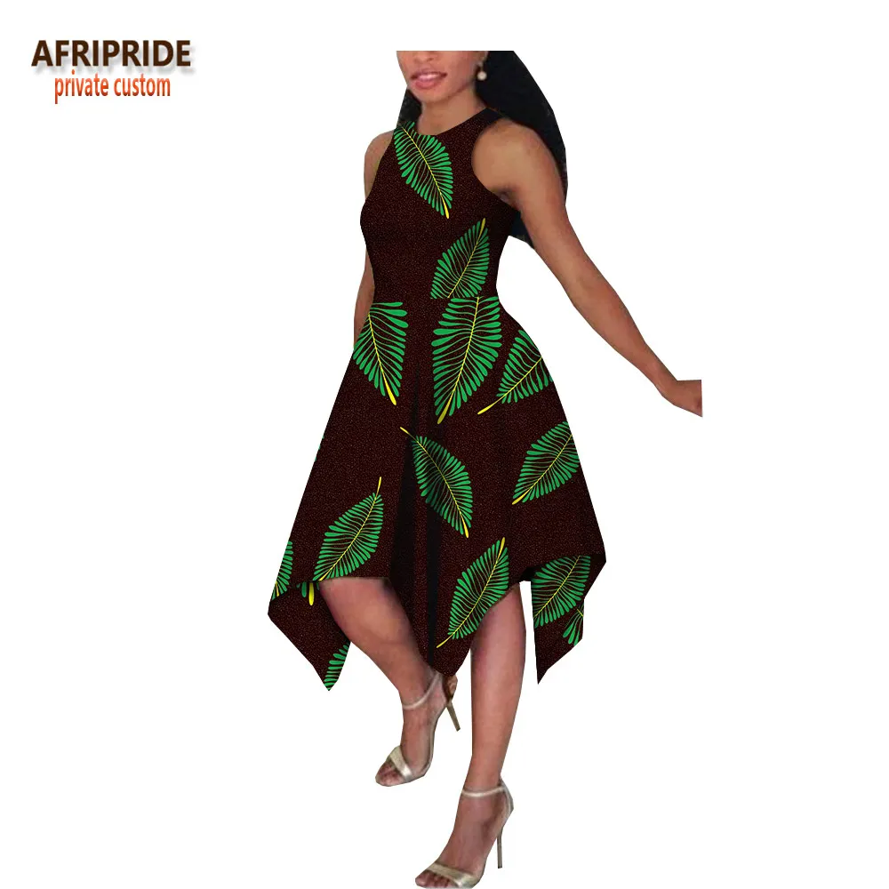 Женское Повседневное платье Afripride Хлопковое до середины икры без рукавов с