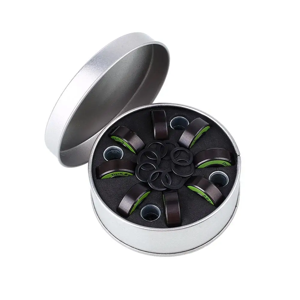 

8pcs Skateboard Longboard Roller Skate Bearings with Washer Spacer Box Kit Black