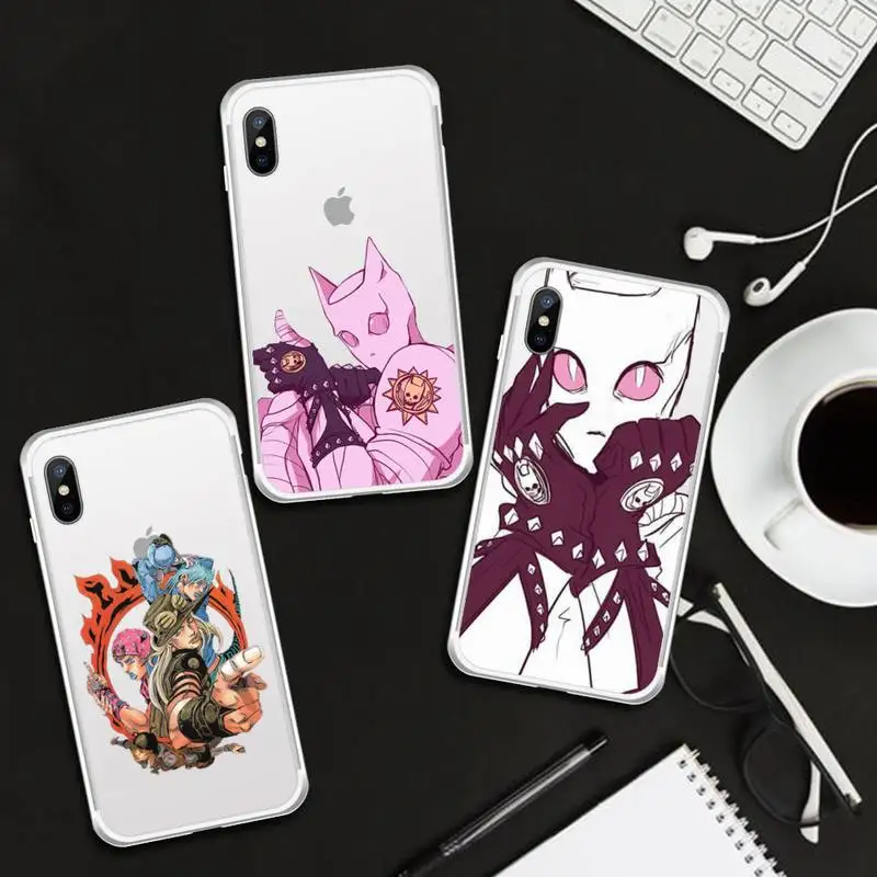 

anime cortoon JOJOâ€™S BIZARRE Phone Case Transparent for iPhone 6 7 8 11 12 s mini pro X XS XR MAX Plus cover funda shell