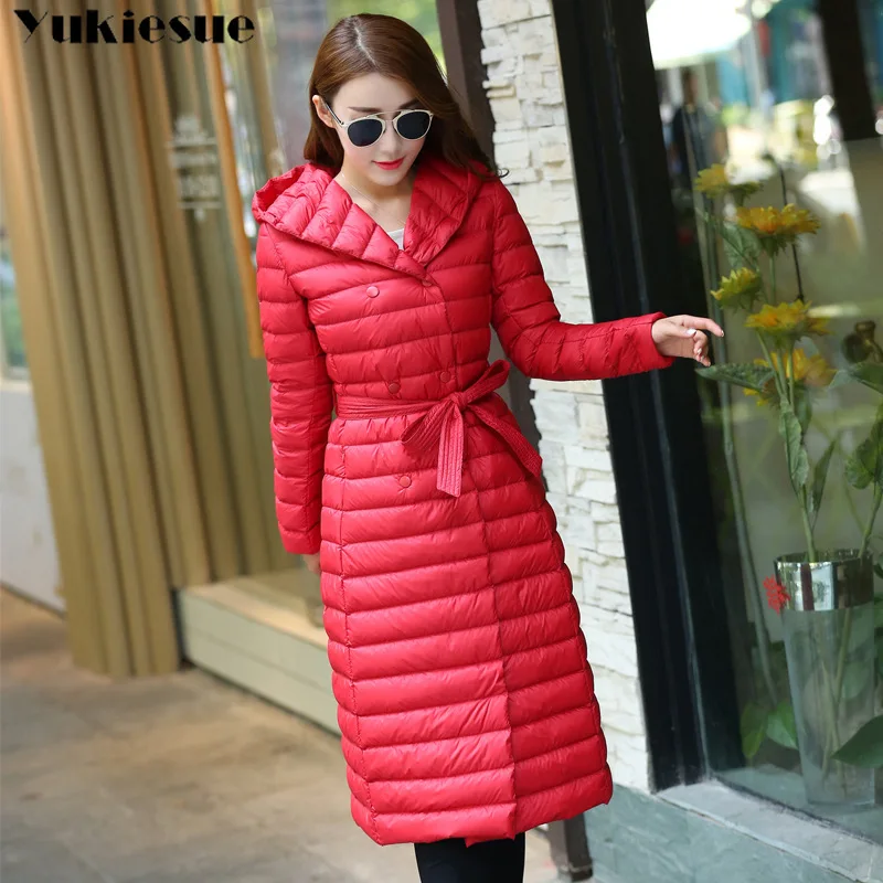 Женская куртка на утином пуху зимняя верхняя одежда 2018 пальто женская длинная