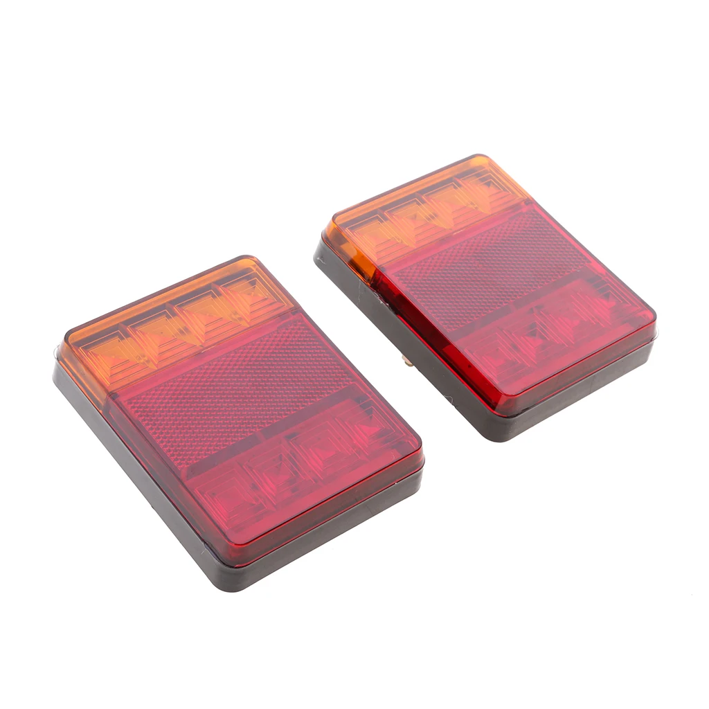 

2pcs 12V 8 Led Tail Reverse Back Up Light Stop Indicator Trailer Truck