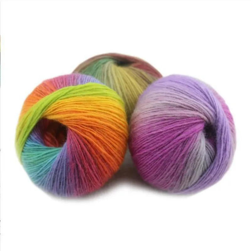 50 г шерстяная хлопчатобумажная пряжа для вязания крючком ручная трикотажная