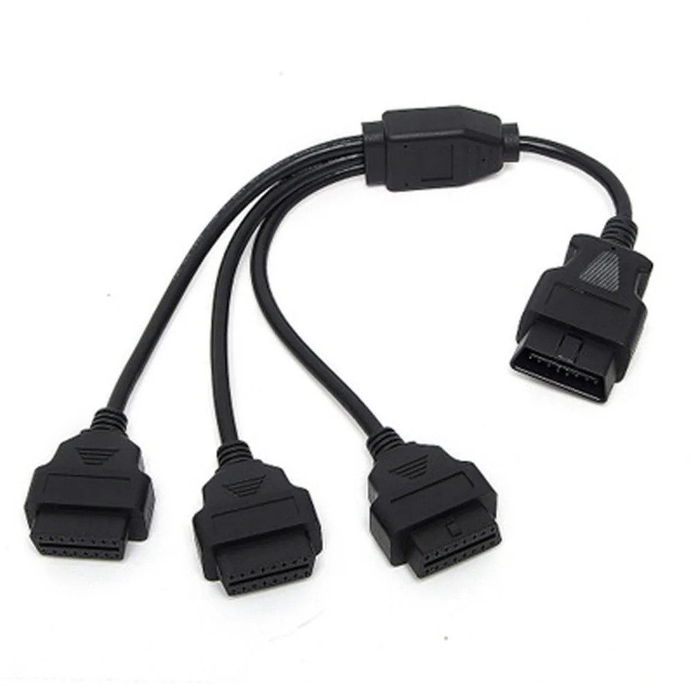 Прямой 16 Pin OBD 1 3 разветвитель кабеля удлинительные шнуры от штекера до тройного