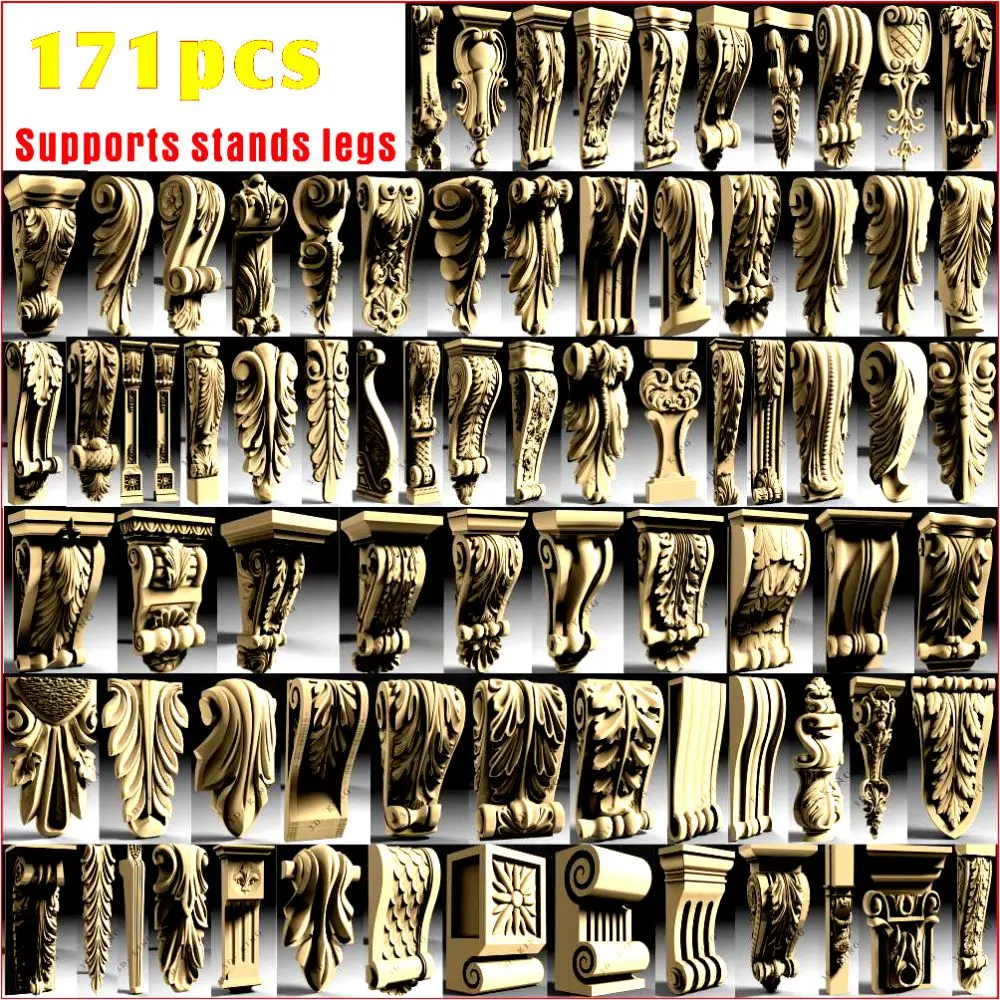 3D STL модель капителя декор для ЧПУ 4 оси гравер рельефный станок роутера Aspire