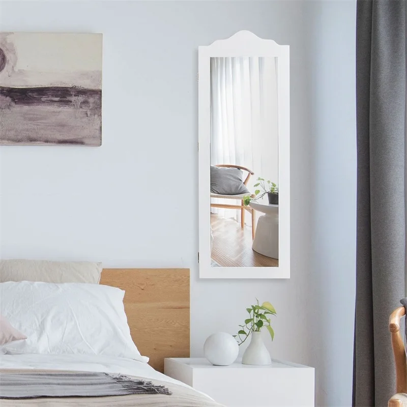 Шкаф для хранения косметики HW60136 деревянный органайзер белый цвет|Коробки и