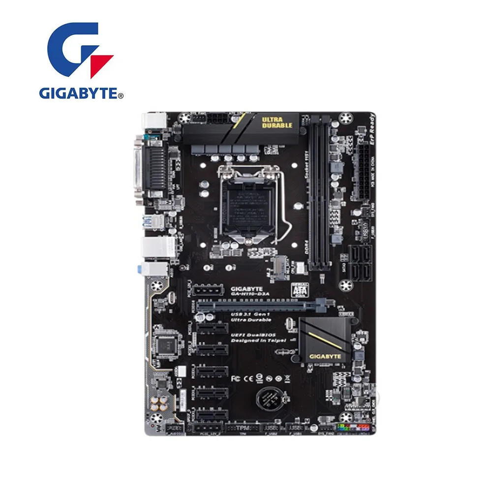 Для GIGABYTE H110 D3A Настольный GA материнская плата H110M разъем LGA 1151 PCI E 3 0 USB 1 DDR4