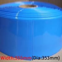 dia 353mm pvc heat shrink tube width 555mm lithium battery insulated film wrap protection case pack wire cable sleeve black blue