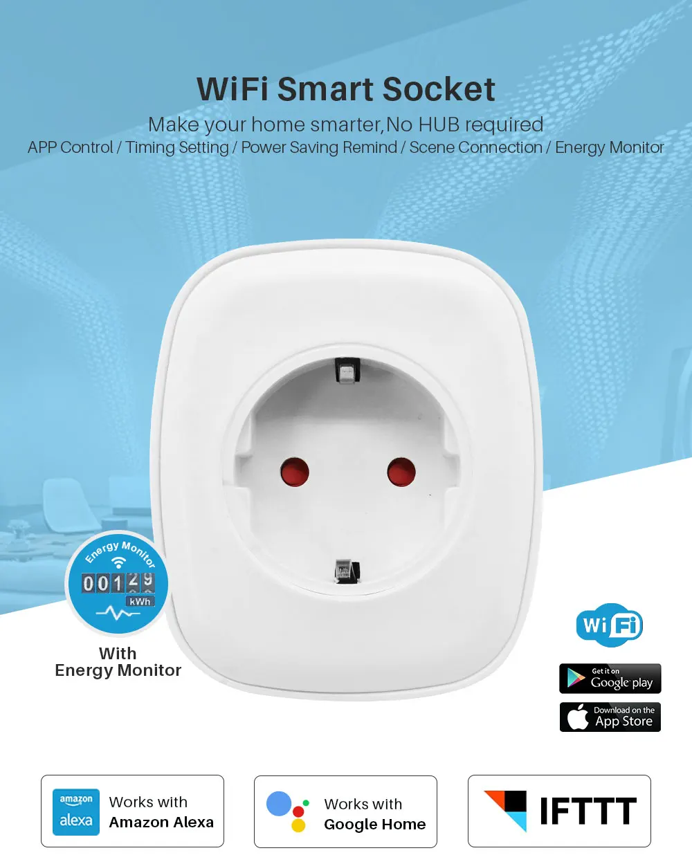 WiFi умная розетка мультирозеточный 16A EU US с энергетическим монитором пульт дистанционного управления умный выбор времени работает с Amazon Alexa Google Assistant