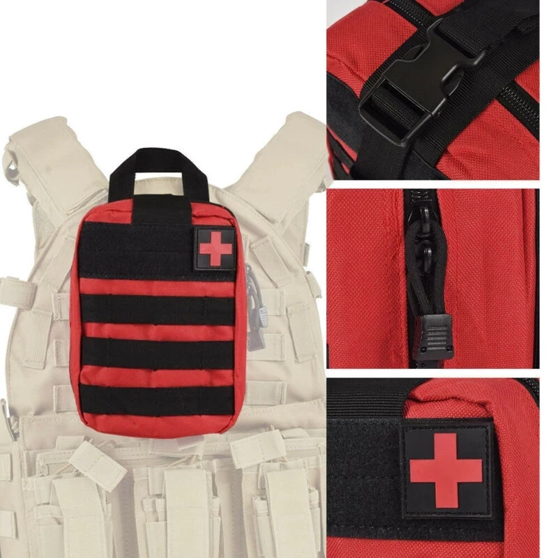 

Tactical First Aid Kit Survival Molle Rip-Away EMT Pouch Bag IFAK Medical Red