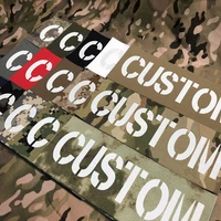 25cm luminous back big patch name tapes custom laser white letters morale tactics military airsoft
